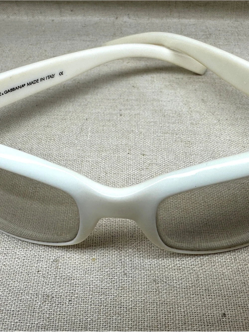 Dolce & Gabbana Y2K vintage White Oversized Sunglasses